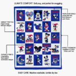 smu mustangs mickey minnie blue white blanket best selling
