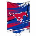 smu mustangs paint streaks blue white blanket best selling