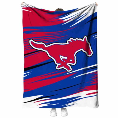 smu mustangs paint streaks blue white blanket best selling