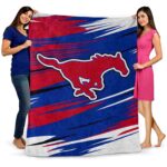 smu mustangs paint streaks blue white blanket best selling