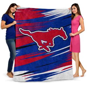 smu mustangs paint streaks blue white blanket fashion forward