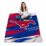 smu mustangs paint streaks blue white blanket best selling