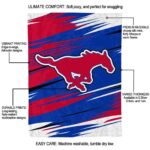 smu mustangs paint streaks blue white blanket best selling