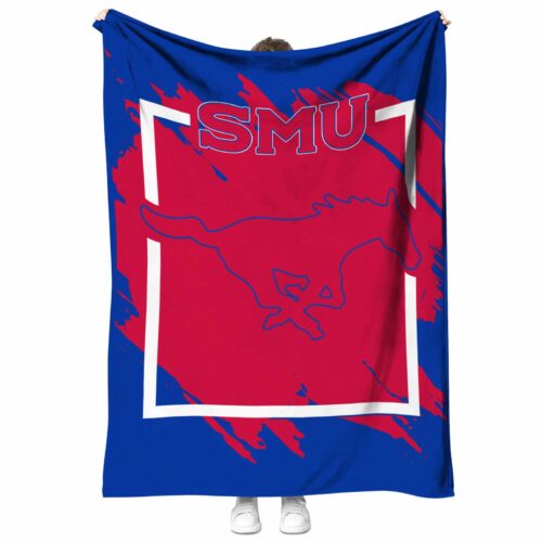 smu mustangs splatter effect blue blanket best selling