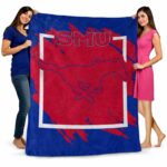 smu mustangs splatter effect blue blanket best selling