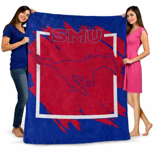 smu mustangs splatter effect blue blanket fashion forward