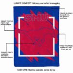smu mustangs splatter effect blue blanket best selling
