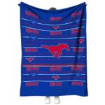 smu mustangs striped pattern blue blanket best selling