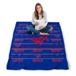 smu mustangs striped pattern blue blanket best selling