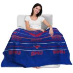 smu mustangs striped pattern blue blanket best selling