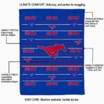smu mustangs striped pattern blue blanket best selling