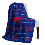 smu mustangs striped pattern blue blanket best selling