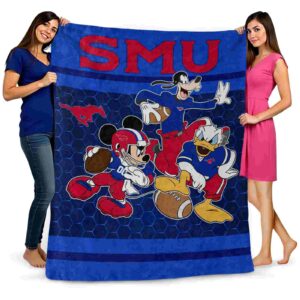 smu mustangs three musketeers blue blanket fashion forward