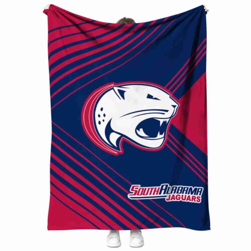 south alabama jaguars diagonal stripes blue blanket best selling