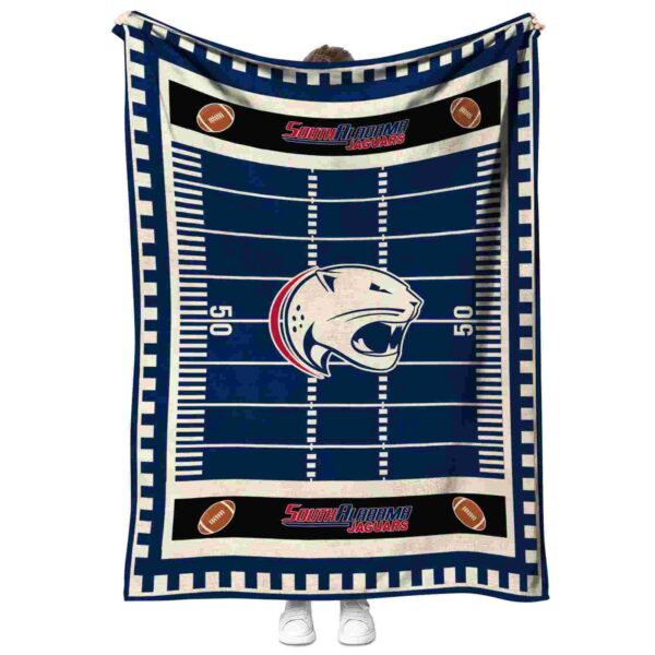 south alabama jaguars football field blue blanket best selling