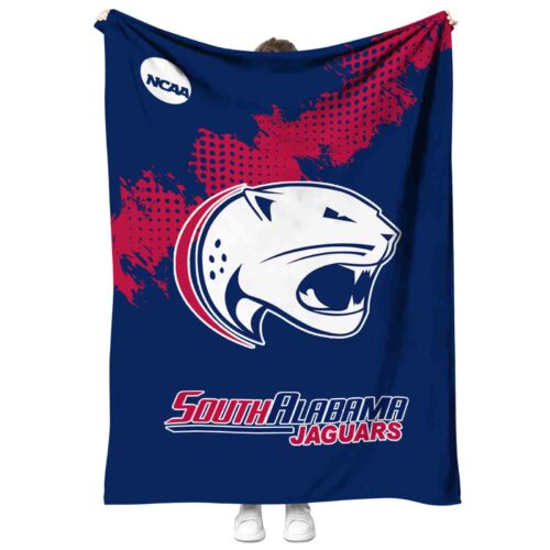 south alabama jaguars grunge texture blue blanket best selling