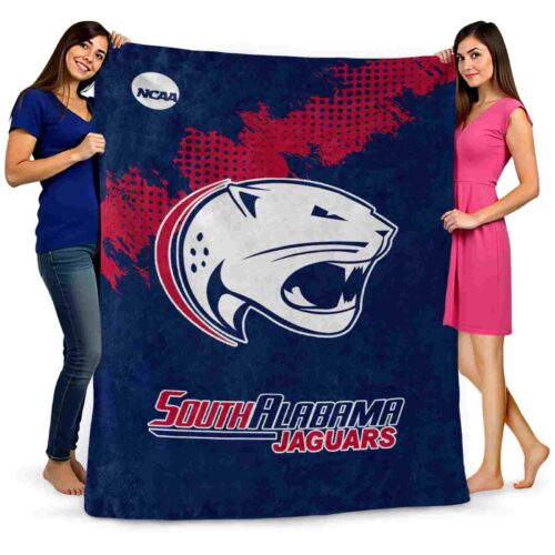south alabama jaguars grunge texture blue blanket fashion forward