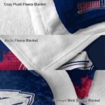 south alabama jaguars grunge texture blue blanket premium grade