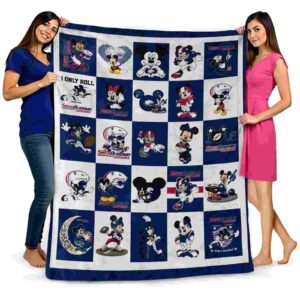 south alabama jaguars mickey minnie blue white blanket fashion forward