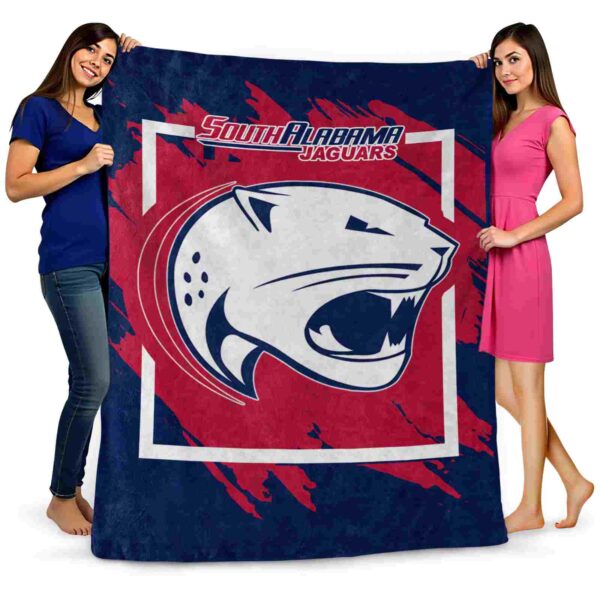 south alabama jaguars splatter effect blue blanket fashion forward
