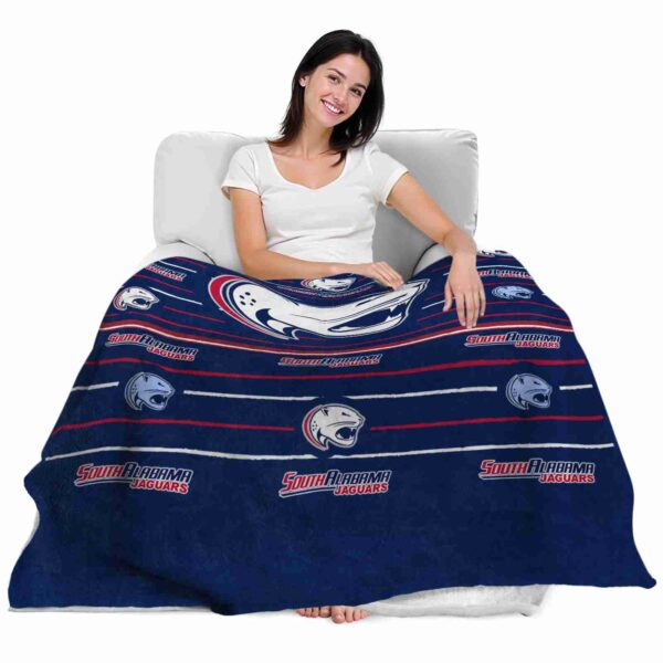 south alabama jaguars striped pattern blue blanket latest model