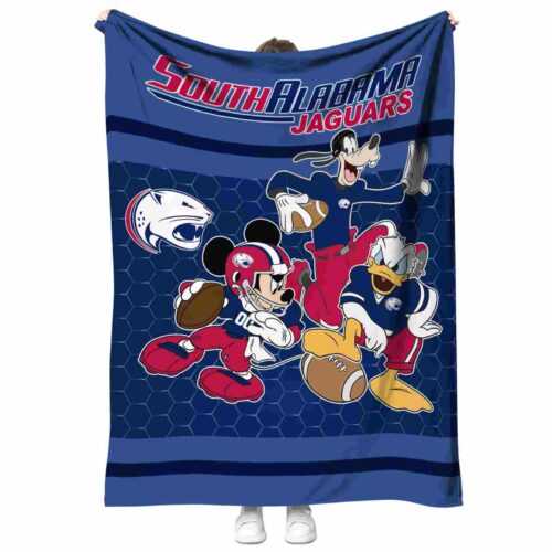 south alabama jaguars three musketeers blue blanket best selling
