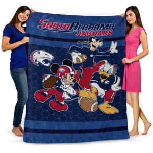 south alabama jaguars three musketeers blue blanket fashion forward