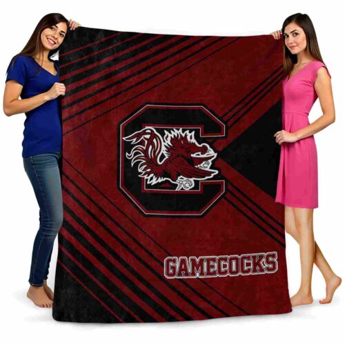 south carolina gamecocks diagonal stripes garnet blanket fashion forward
