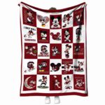 south carolina gamecocks mickey minnie garnet white blanket best selling