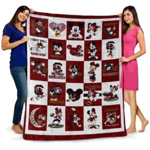 south carolina gamecocks mickey minnie garnet white blanket fashion forward