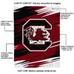 south carolina gamecocks paint streaks garnet white blanket best selling