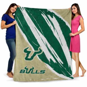 south florida bulls brushstrokes green white blanket fashion forward