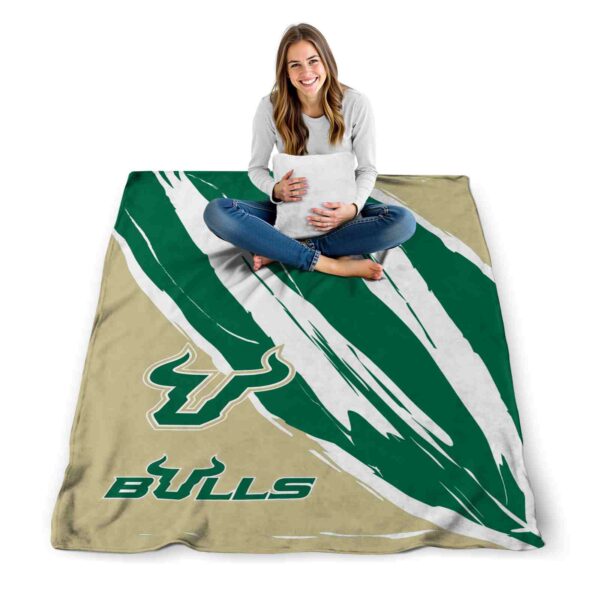 south florida bulls brushstrokes green white blanket high quality