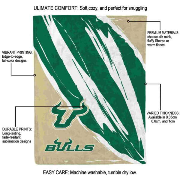 south florida bulls brushstrokes green white blanket new arrival