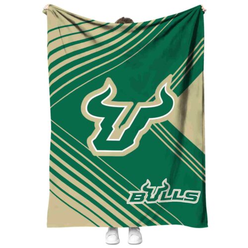 south florida bulls diagonal stripes green blanket best selling