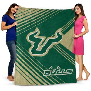 south florida bulls diagonal stripes green blanket fashion forward
