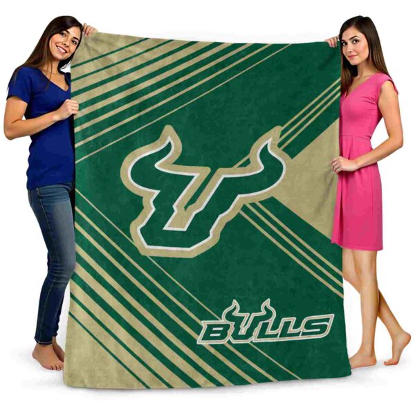 south florida bulls diagonal stripes green blanket fashion forward