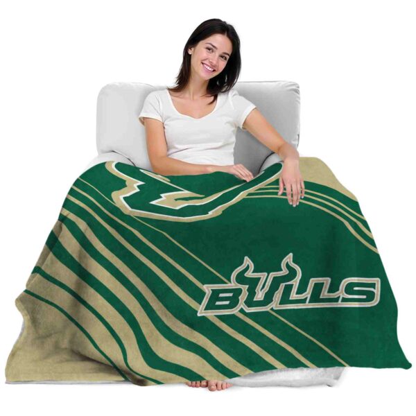 south florida bulls diagonal stripes green blanket latest model