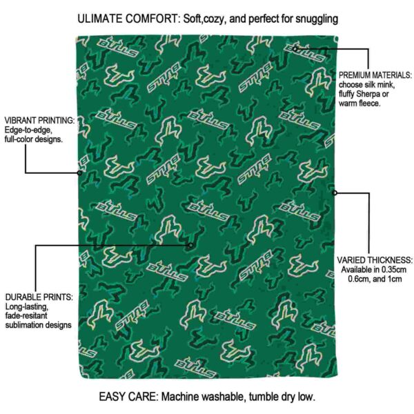 south florida bulls diehard fans green blanket new arrival