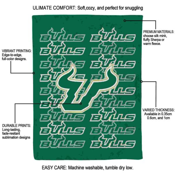 south florida bulls fan pride green blanket new arrival