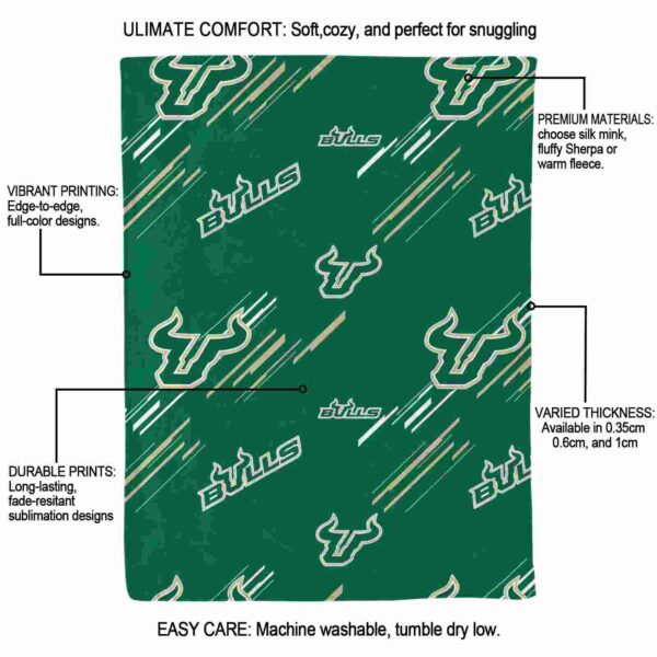 south florida bulls fan spirit green blanket new arrival