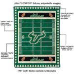 south florida bulls football field green blanket best selling