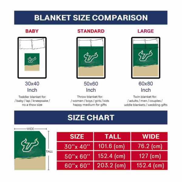 south florida bulls gradient dots green blanket trendy