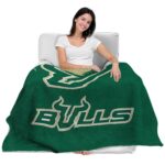 south florida bulls grunge texture green blanket latest model