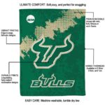 south florida bulls grunge texture green blanket new arrival