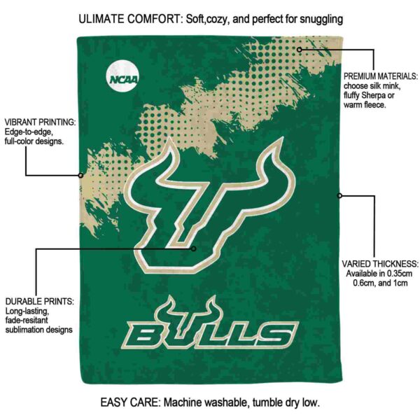 south florida bulls grunge texture green blanket new arrival