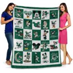 south florida bulls mickey minnie green white blanket fashion forward