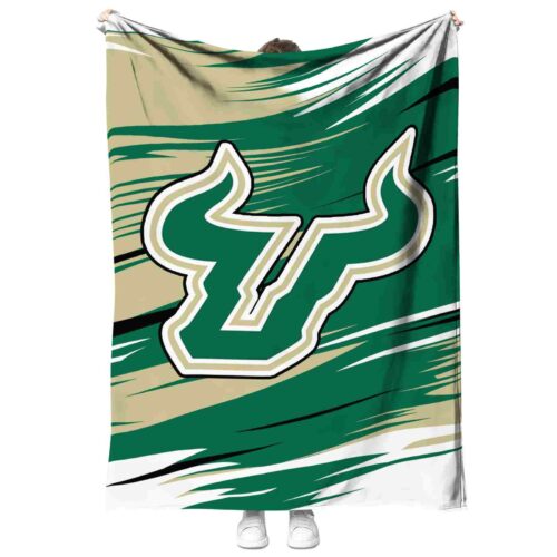 south florida bulls paint streaks green white blanket best selling
