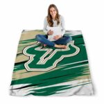 south florida bulls paint streaks green white blanket high quality