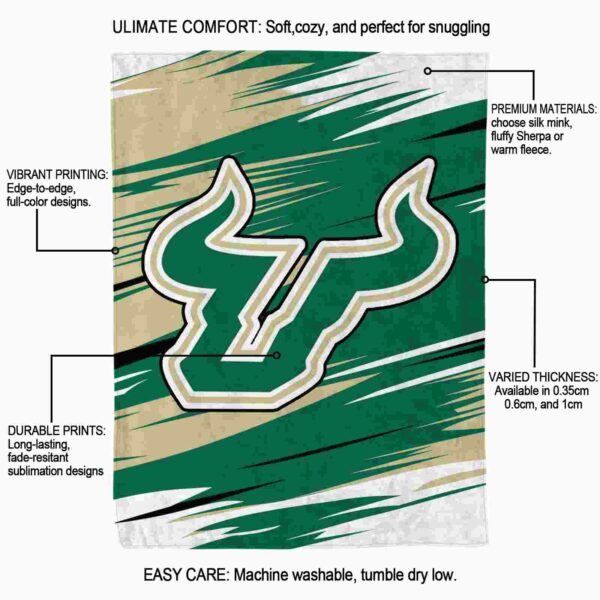 south florida bulls paint streaks green white blanket new arrival